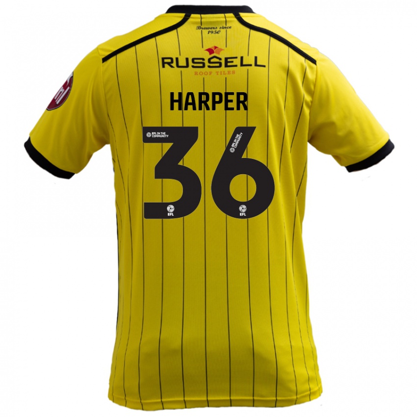 Niño Camiseta Rekeem Harper #36 Amarillo 1ª Equipación 2024/25 La Camisa Argentina