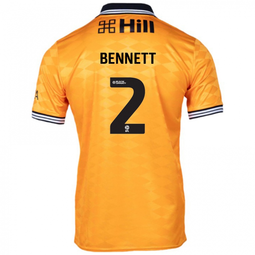 Niño Camiseta Liam Bennett #2 Naranja 1ª Equipación 2024/25 La Camisa Argentina