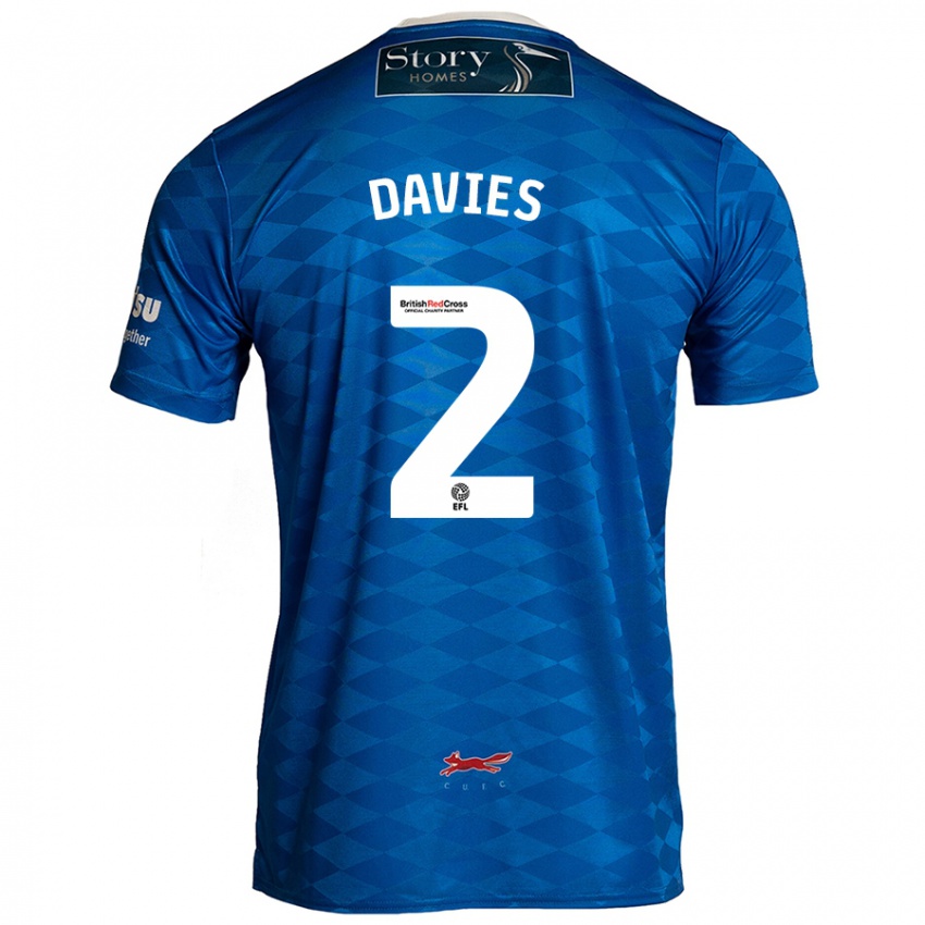 Niño Camiseta Archie Davies #2 Azul 1ª Equipación 2024/25 La Camisa Argentina