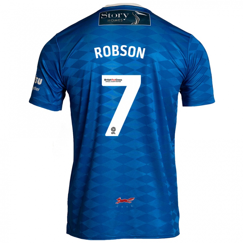 Niño Camiseta Ethan Robson #7 Azul 1ª Equipación 2024/25 La Camisa Argentina