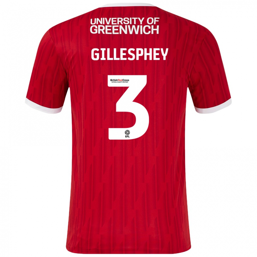 Niño Camiseta Macaulay Gillesphey #3 Rojo Blanco 1ª Equipación 2024/25 La Camisa Argentina