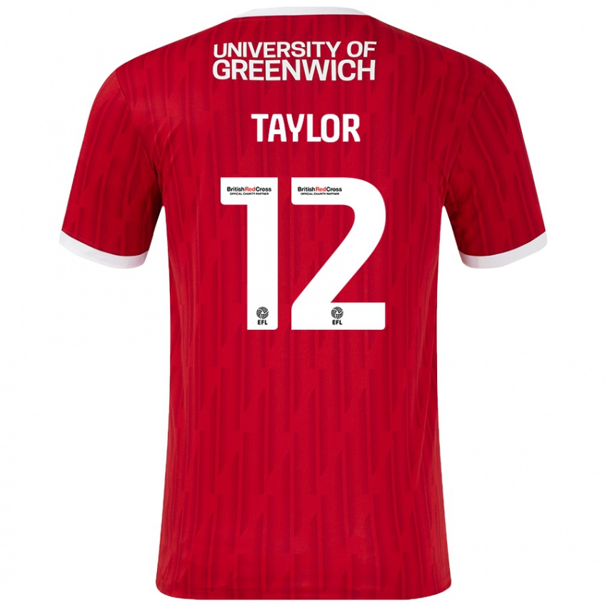 Niño Camiseta Terry Taylor #12 Rojo Blanco 1ª Equipación 2024/25 La Camisa Argentina