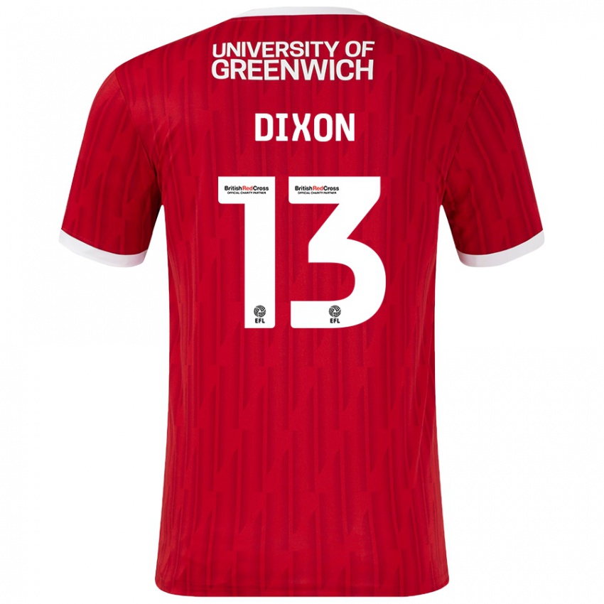 Niño Camiseta Kaheim Dixon #13 Rojo Blanco 1ª Equipación 2024/25 La Camisa Argentina