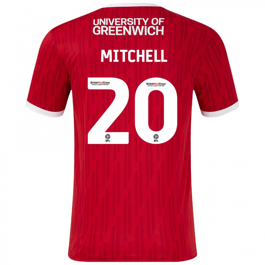 Niño Camiseta Zach Mitchell #20 Rojo Blanco 1ª Equipación 2024/25 La Camisa Argentina