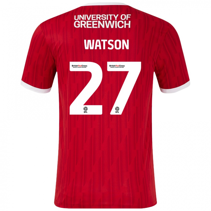 Niño Camiseta Tennai Watson #27 Rojo Blanco 1ª Equipación 2024/25 La Camisa Argentina