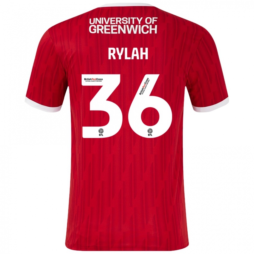 Niño Camiseta Henry Rylah #36 Rojo Blanco 1ª Equipación 2024/25 La Camisa Argentina