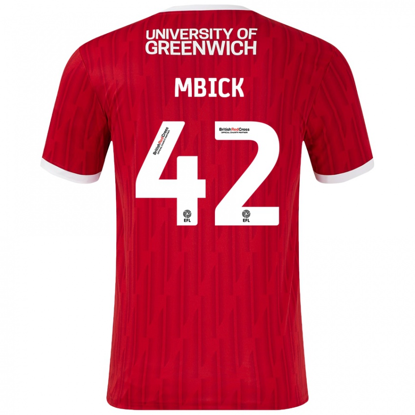 Niño Camiseta Micah Mbick #42 Rojo Blanco 1ª Equipación 2024/25 La Camisa Argentina