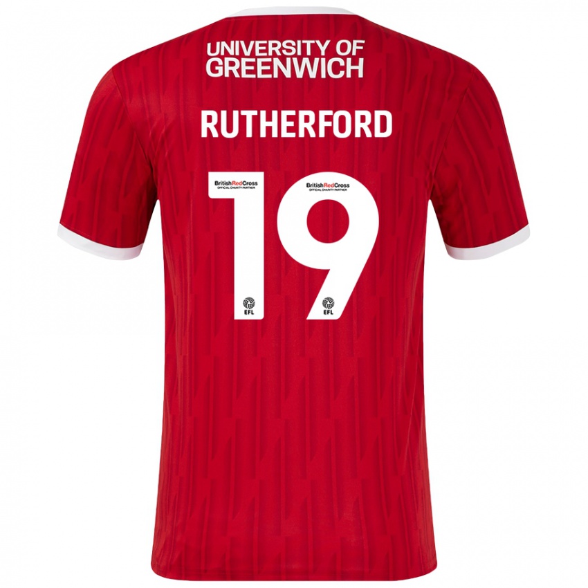 Niño Camiseta Ella Rutherford #19 Rojo Blanco 1ª Equipación 2024/25 La Camisa Argentina