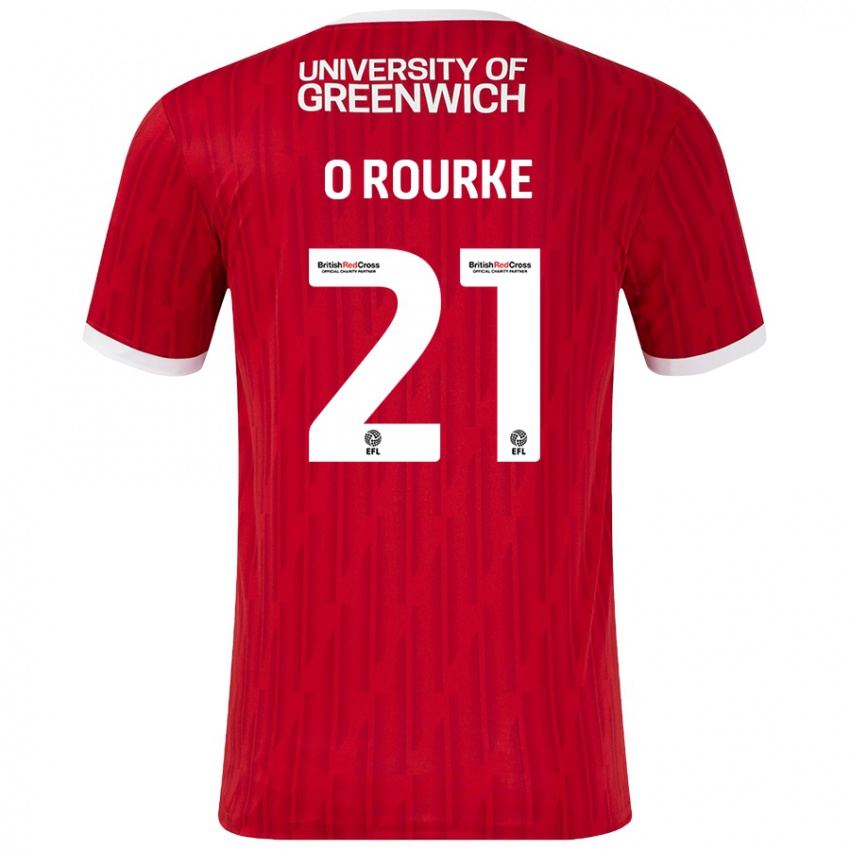 Niño Camiseta Sophie O'rourke #21 Rojo Blanco 1ª Equipación 2024/25 La Camisa Argentina