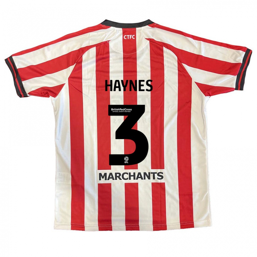 Niño Camiseta Ryan Haynes #3 Rojo Blanco 1ª Equipación 2024/25 La Camisa Argentina