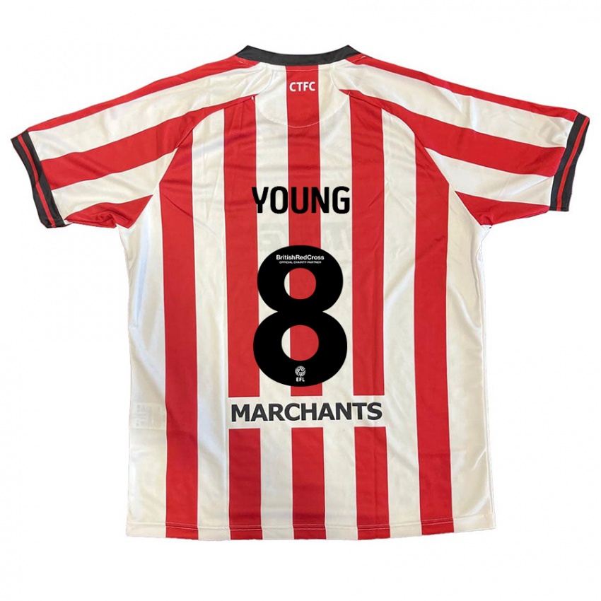 Niño Camiseta Luke Young #8 Rojo Blanco 1ª Equipación 2024/25 La Camisa Argentina