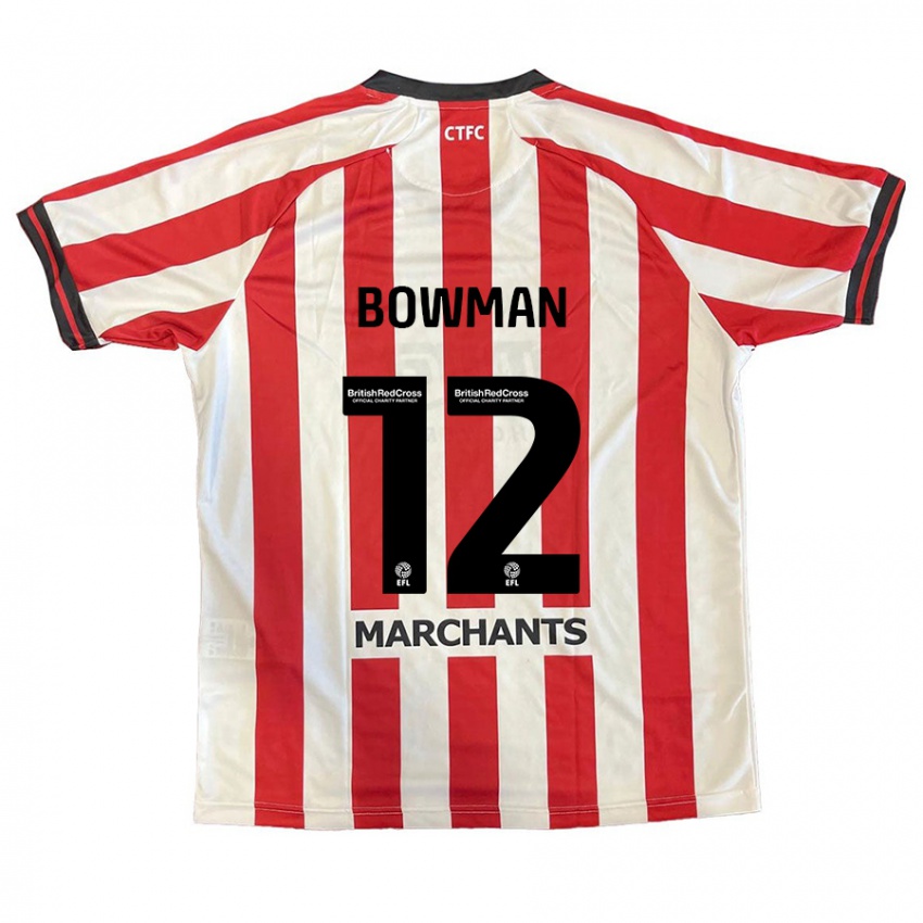 Niño Camiseta Ryan Bowman #12 Rojo Blanco 1ª Equipación 2024/25 La Camisa Argentina