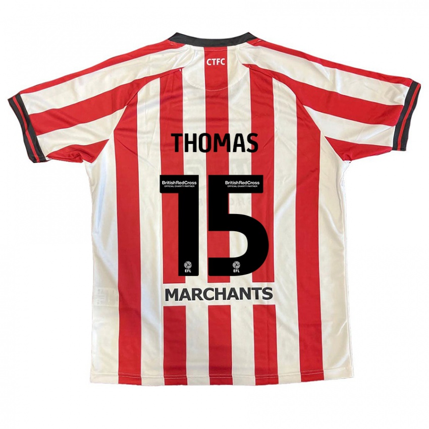 Niño Camiseta Jordan Thomas #15 Rojo Blanco 1ª Equipación 2024/25 La Camisa Argentina