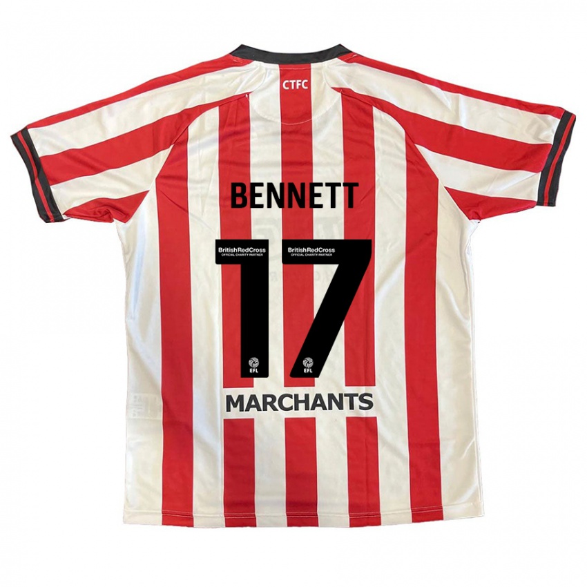 Niño Camiseta Scot Bennett #17 Rojo Blanco 1ª Equipación 2024/25 La Camisa Argentina