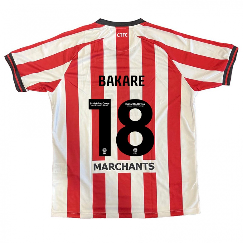 Niño Camiseta Ibrahim Bakare #18 Rojo Blanco 1ª Equipación 2024/25 La Camisa Argentina