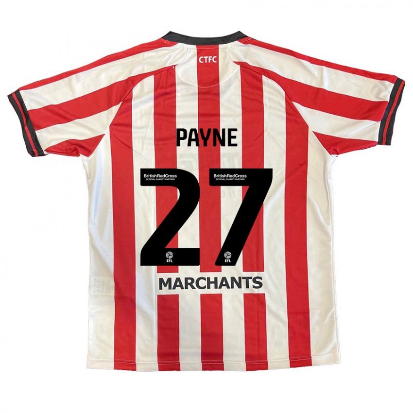 Niño Camiseta Lewis Payne #27 Rojo Blanco 1ª Equipación 2024/25 La Camisa Argentina