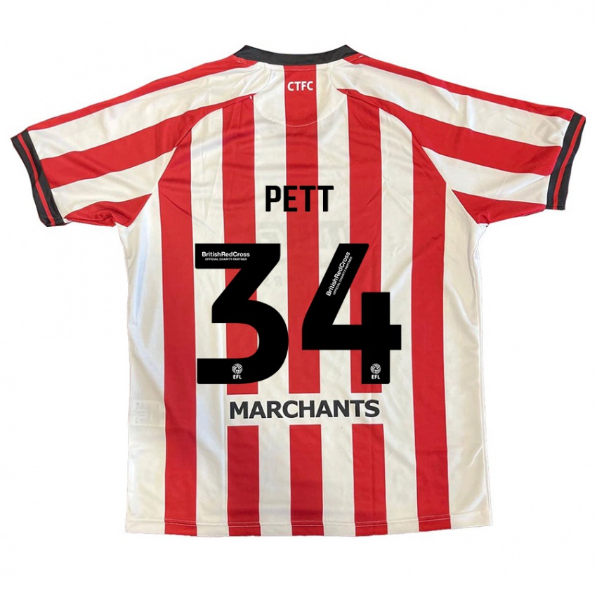 Niño Camiseta Tom Pett #34 Rojo Blanco 1ª Equipación 2024/25 La Camisa Argentina