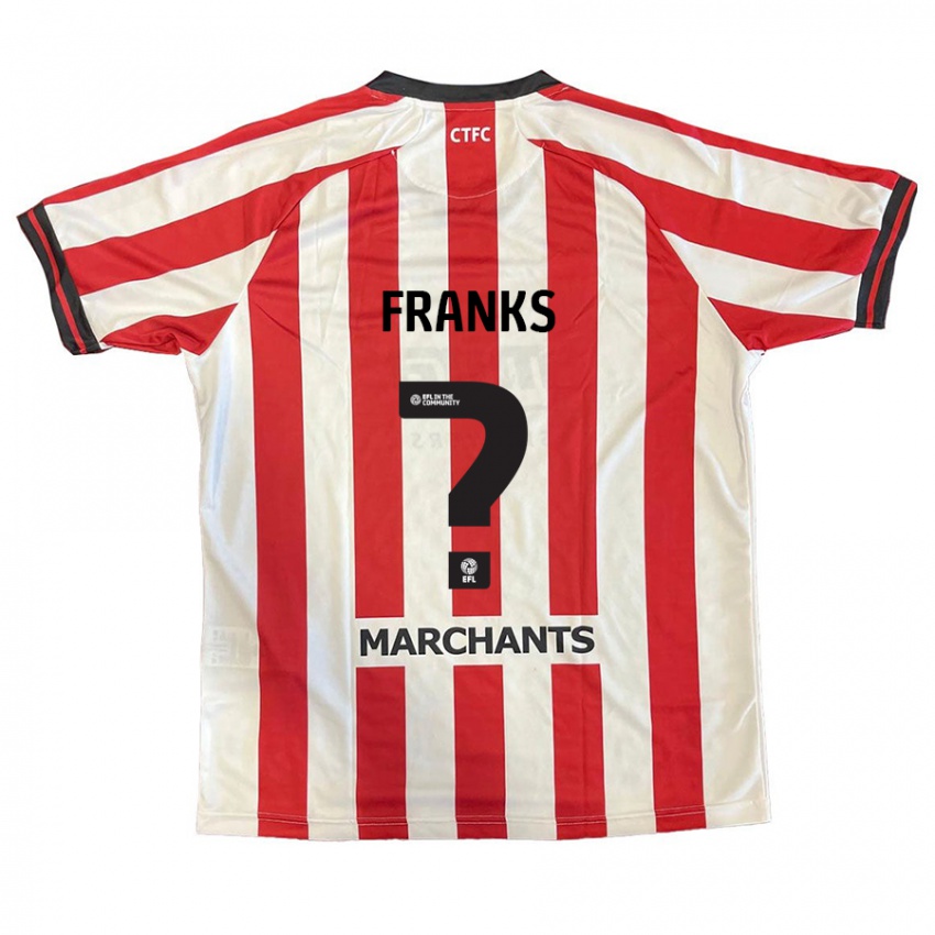 Niño Camiseta Jude Franks #0 Rojo Blanco 1ª Equipación 2024/25 La Camisa Argentina