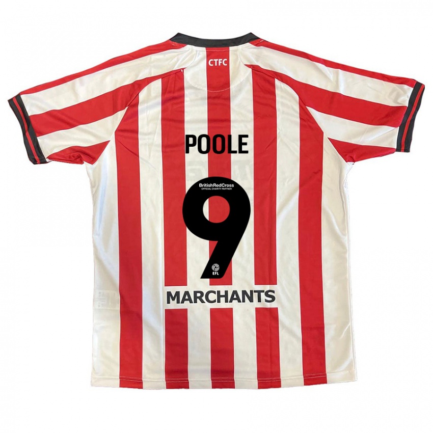 Niño Camiseta Phoebie Poole #9 Rojo Blanco 1ª Equipación 2024/25 La Camisa Argentina