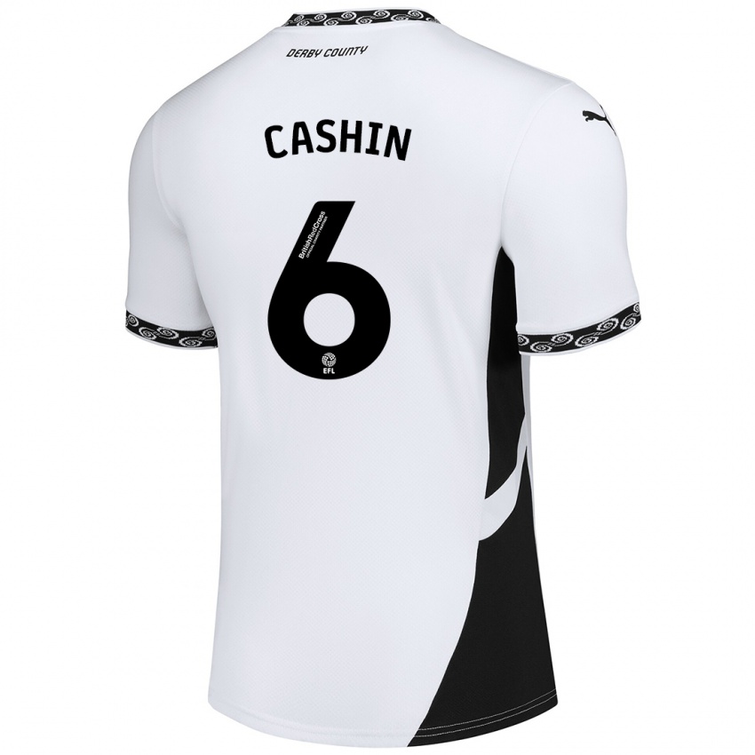 Niño Camiseta Eiran Cashin #6 Blanco Negro 1ª Equipación 2024/25 La Camisa Argentina