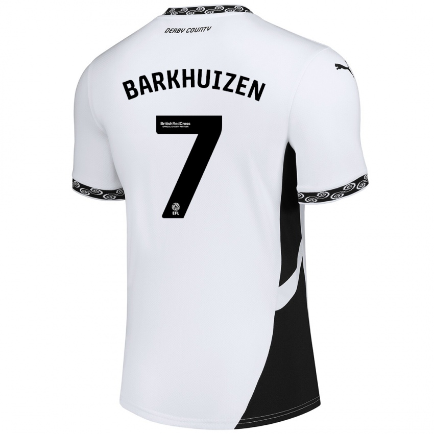 Niño Camiseta Tom Barkhuizen #7 Blanco Negro 1ª Equipación 2024/25 La Camisa Argentina