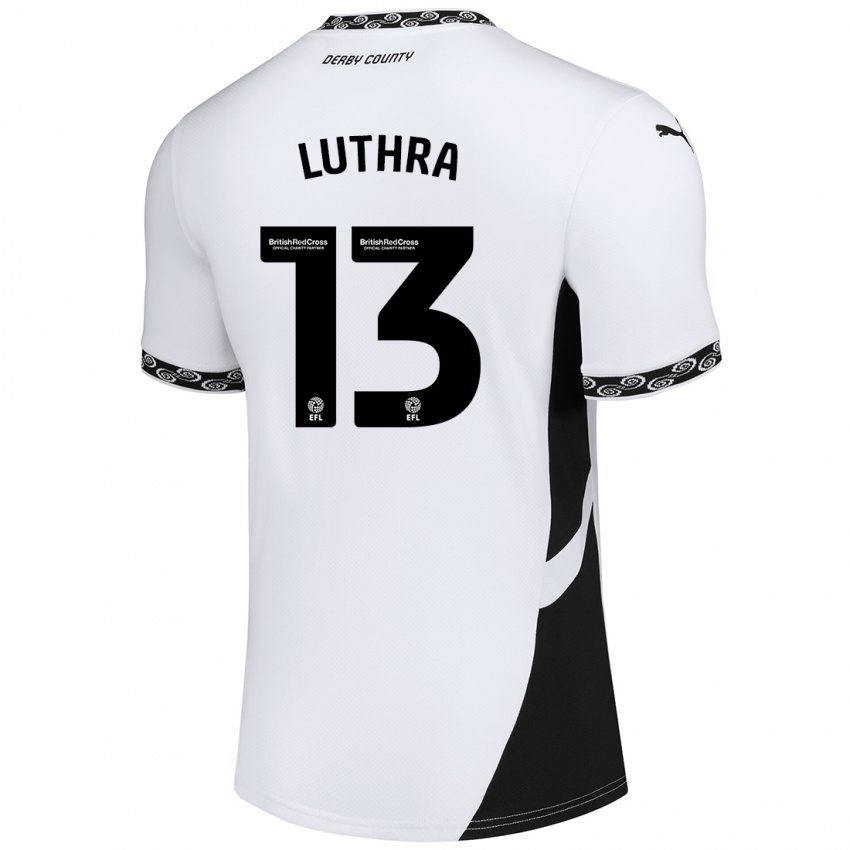 Niño Camiseta Rohan Luthra #13 Blanco Negro 1ª Equipación 2024/25 La Camisa Argentina