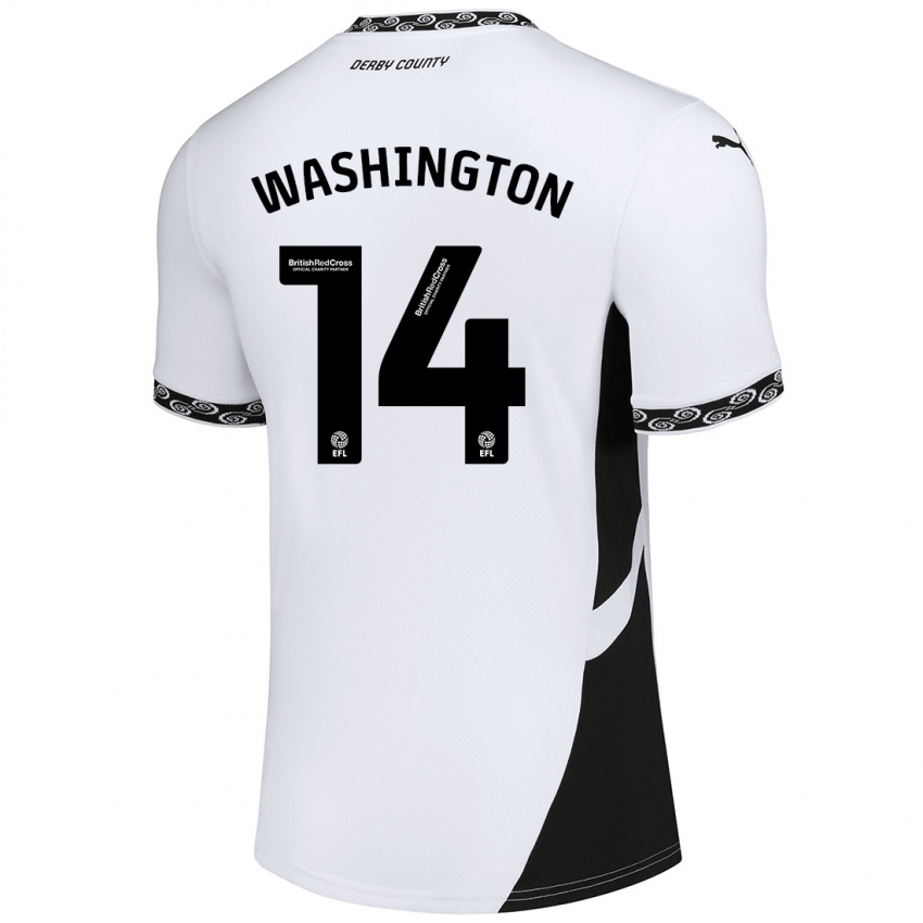 Niño Camiseta Conor Washington #14 Blanco Negro 1ª Equipación 2024/25 La Camisa Argentina