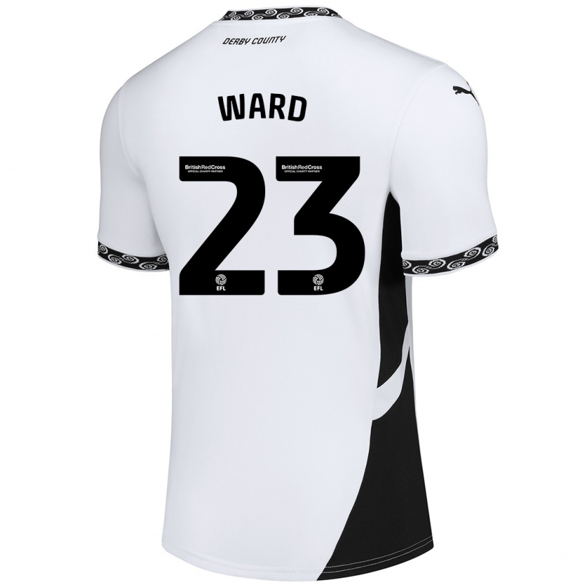 Niño Camiseta Joe Ward #23 Blanco Negro 1ª Equipación 2024/25 La Camisa Argentina