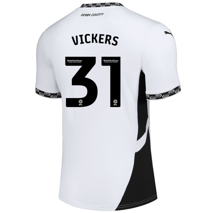 Niño Camiseta Josh Vickers #31 Blanco Negro 1ª Equipación 2024/25 La Camisa Argentina