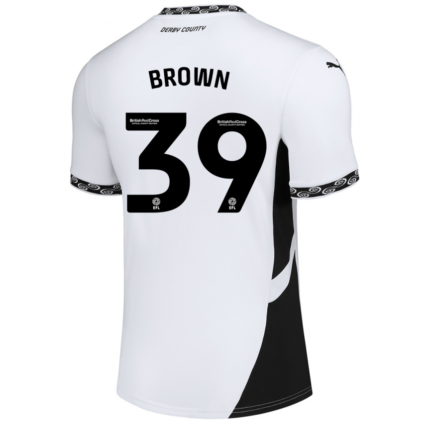 Niño Camiseta Dajaune Brown #39 Blanco Negro 1ª Equipación 2024/25 La Camisa Argentina