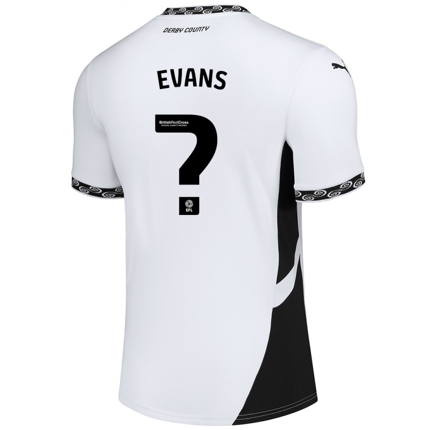 Niño Camiseta Harry Evans #0 Blanco Negro 1ª Equipación 2024/25 La Camisa Argentina