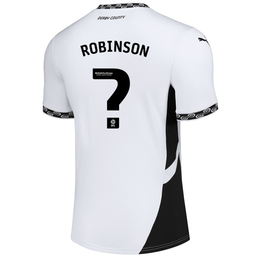 Niño Camiseta Keilen Robinson #0 Blanco Negro 1ª Equipación 2024/25 La Camisa Argentina