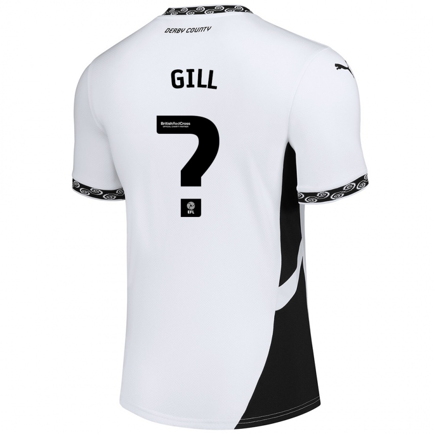 Niño Camiseta Tristan Gill #0 Blanco Negro 1ª Equipación 2024/25 La Camisa Argentina