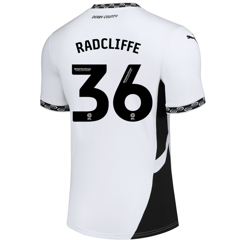 Niño Camiseta Ben Radcliffe #36 Blanco Negro 1ª Equipación 2024/25 La Camisa Argentina