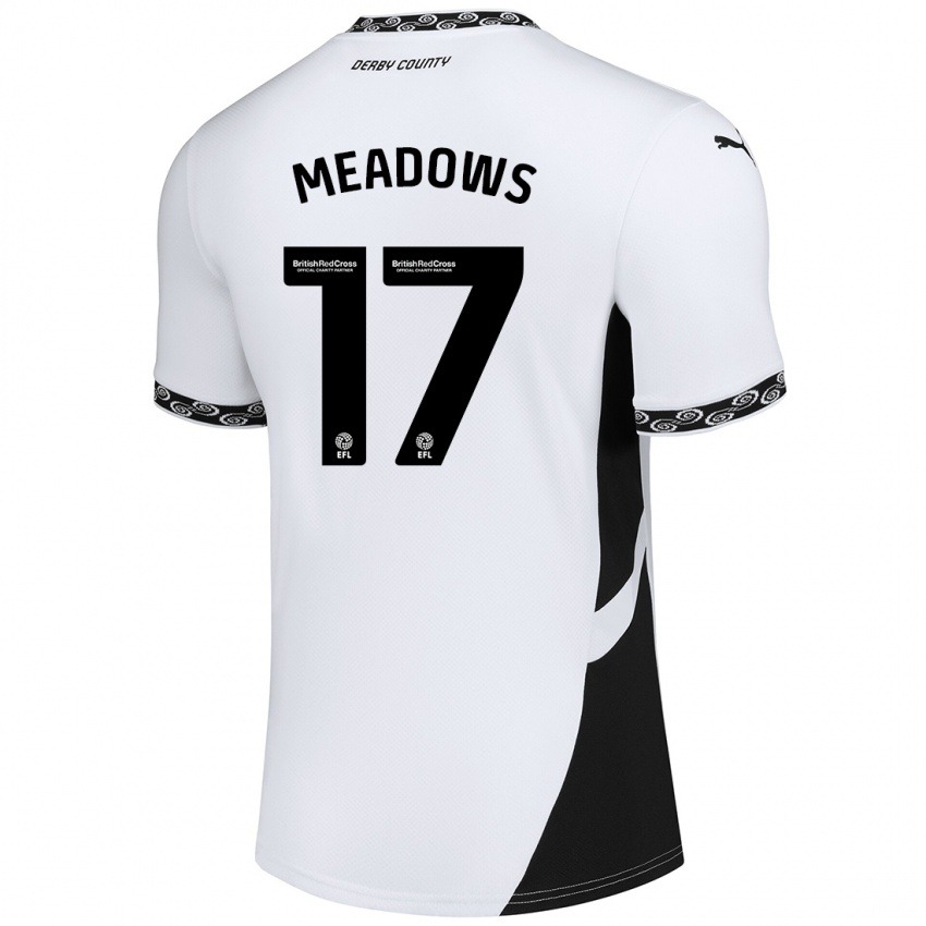 Niño Camiseta Helena Meadows #17 Blanco Negro 1ª Equipación 2024/25 La Camisa Argentina