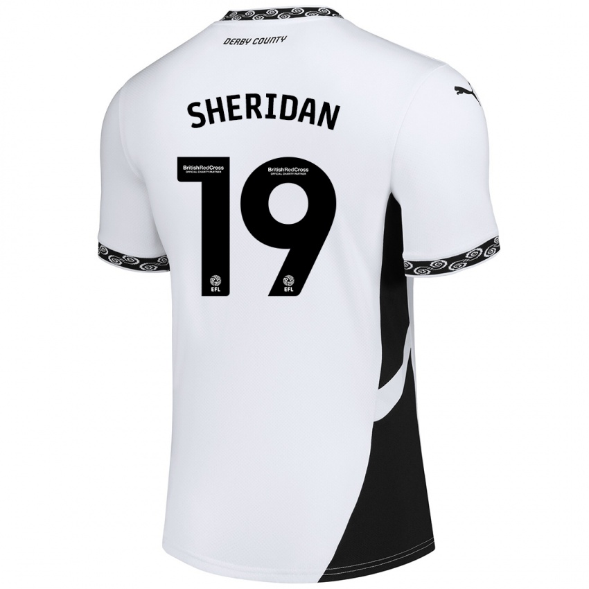 Niño Camiseta Isabel Sheridan #19 Blanco Negro 1ª Equipación 2024/25 La Camisa Argentina