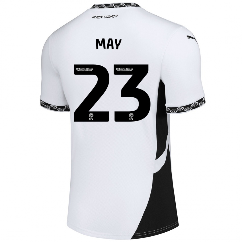 Niño Camiseta Rebecca May #23 Blanco Negro 1ª Equipación 2024/25 La Camisa Argentina