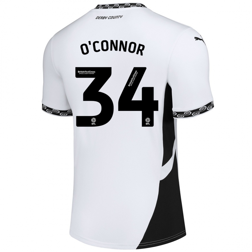 Niño Camiseta Dolcie O'connor #34 Blanco Negro 1ª Equipación 2024/25 La Camisa Argentina