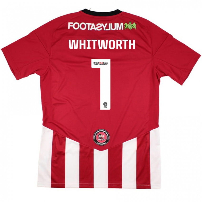 Niño Camiseta Joe Whitworth #1 Rojo Blanco 1ª Equipación 2024/25 La Camisa Argentina