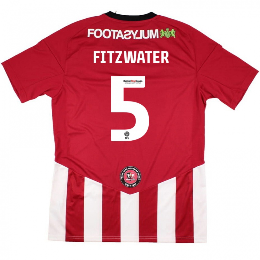 Niño Camiseta Jack Fitzwater #5 Rojo Blanco 1ª Equipación 2024/25 La Camisa Argentina