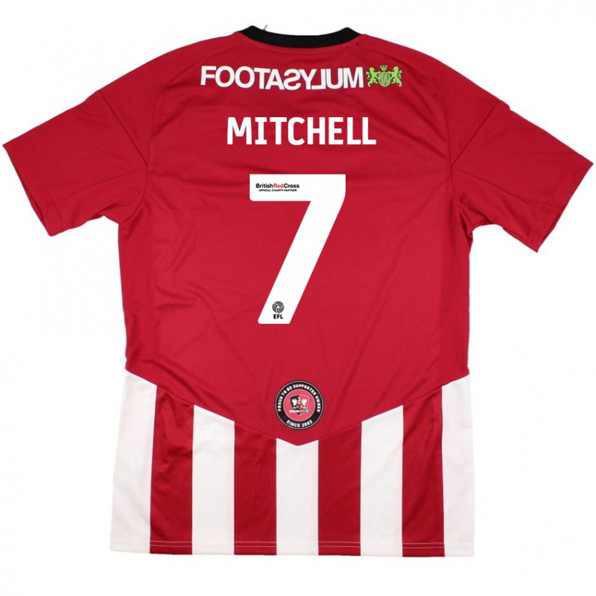 Niño Camiseta Demetri Mitchell #7 Rojo Blanco 1ª Equipación 2024/25 La Camisa Argentina