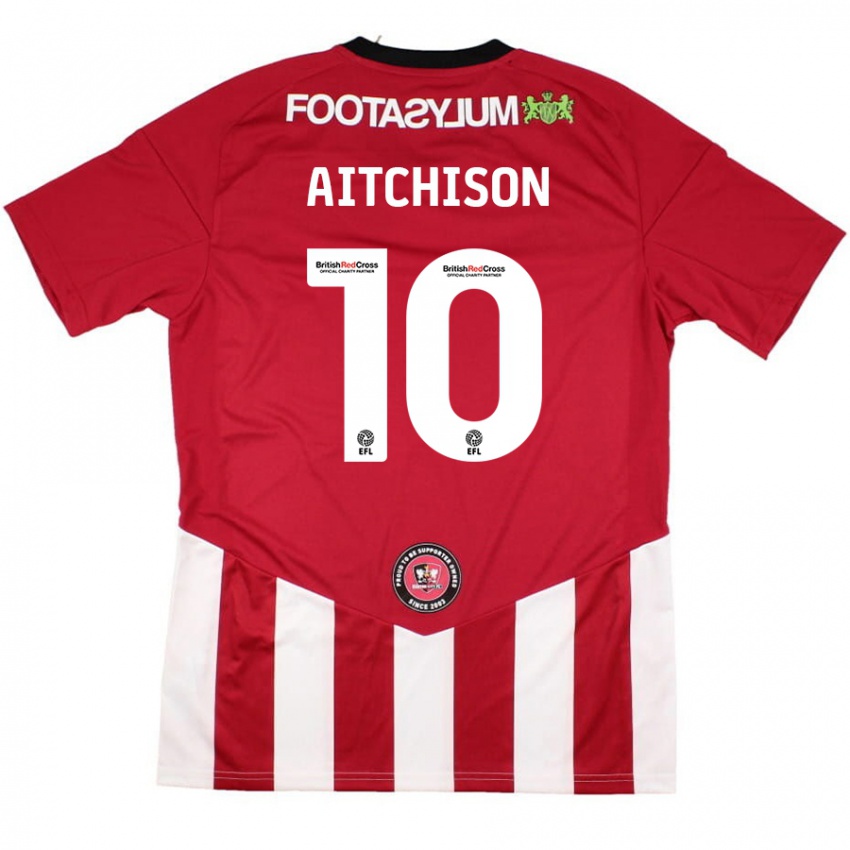 Niño Camiseta Jack Aitchison #10 Rojo Blanco 1ª Equipación 2024/25 La Camisa Argentina