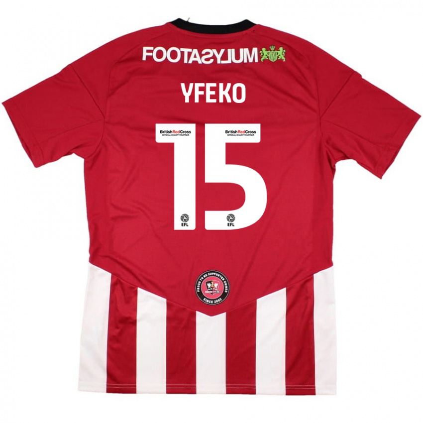 Niño Camiseta Johnly Yfeko #15 Rojo Blanco 1ª Equipación 2024/25 La Camisa Argentina