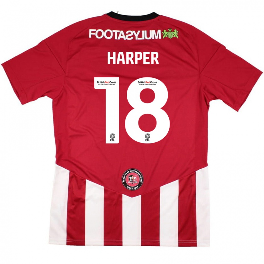 Niño Camiseta Vincent Harper #18 Rojo Blanco 1ª Equipación 2024/25 La Camisa Argentina