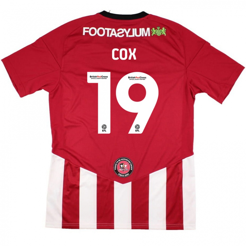 Niño Camiseta Sonny Cox #19 Rojo Blanco 1ª Equipación 2024/25 La Camisa Argentina