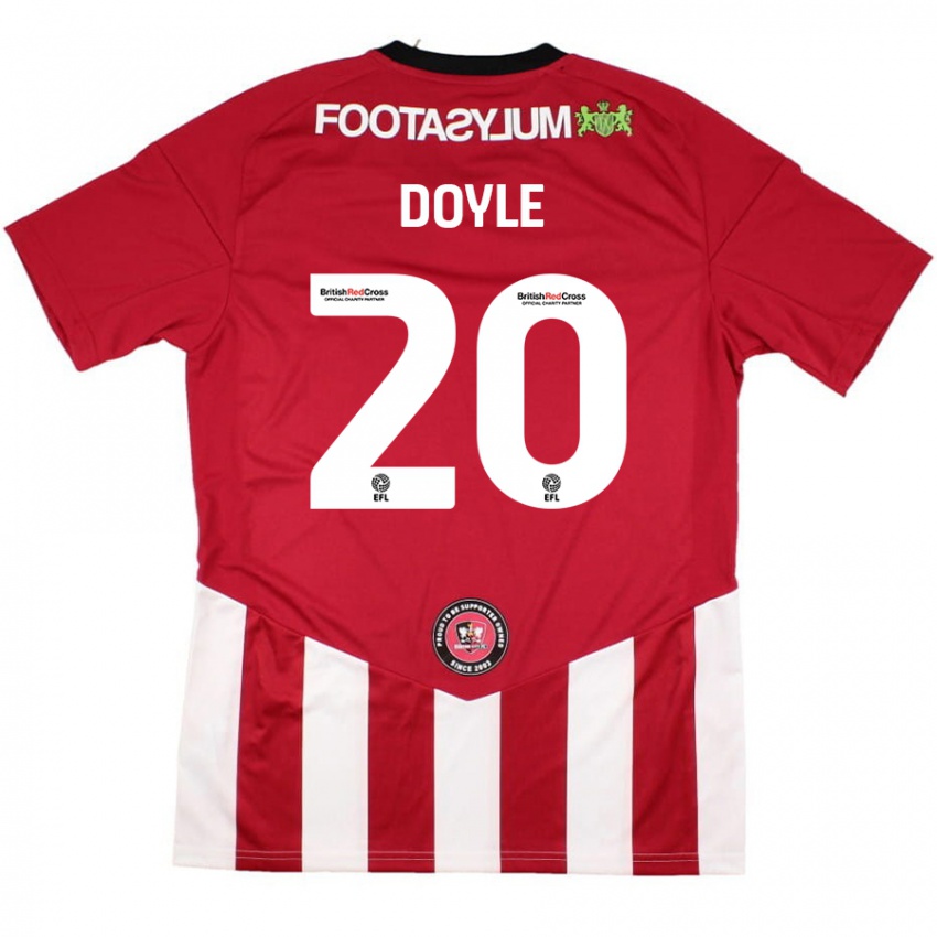 Niño Camiseta Kamari Doyle #20 Rojo Blanco 1ª Equipación 2024/25 La Camisa Argentina