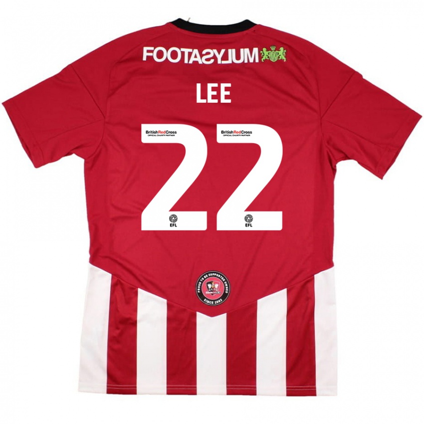 Niño Camiseta Harry Lee #22 Rojo Blanco 1ª Equipación 2024/25 La Camisa Argentina