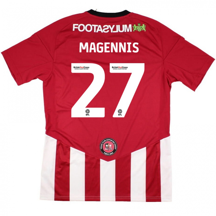 Niño Camiseta Josh Magennis #27 Rojo Blanco 1ª Equipación 2024/25 La Camisa Argentina