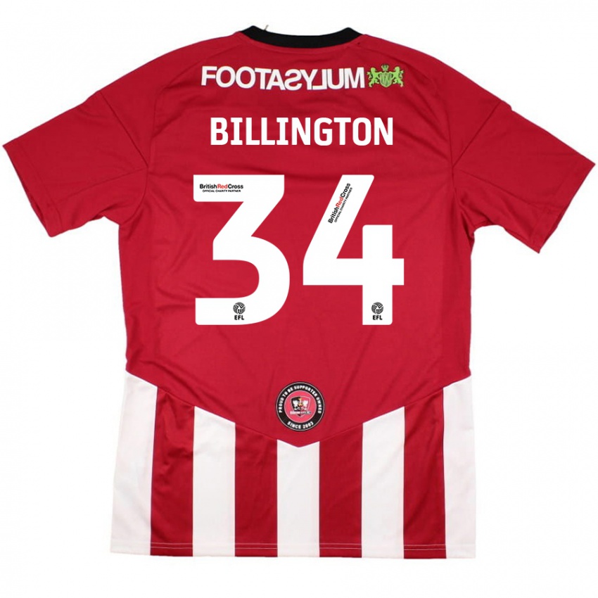 Niño Camiseta Gabe Billington #34 Rojo Blanco 1ª Equipación 2024/25 La Camisa Argentina