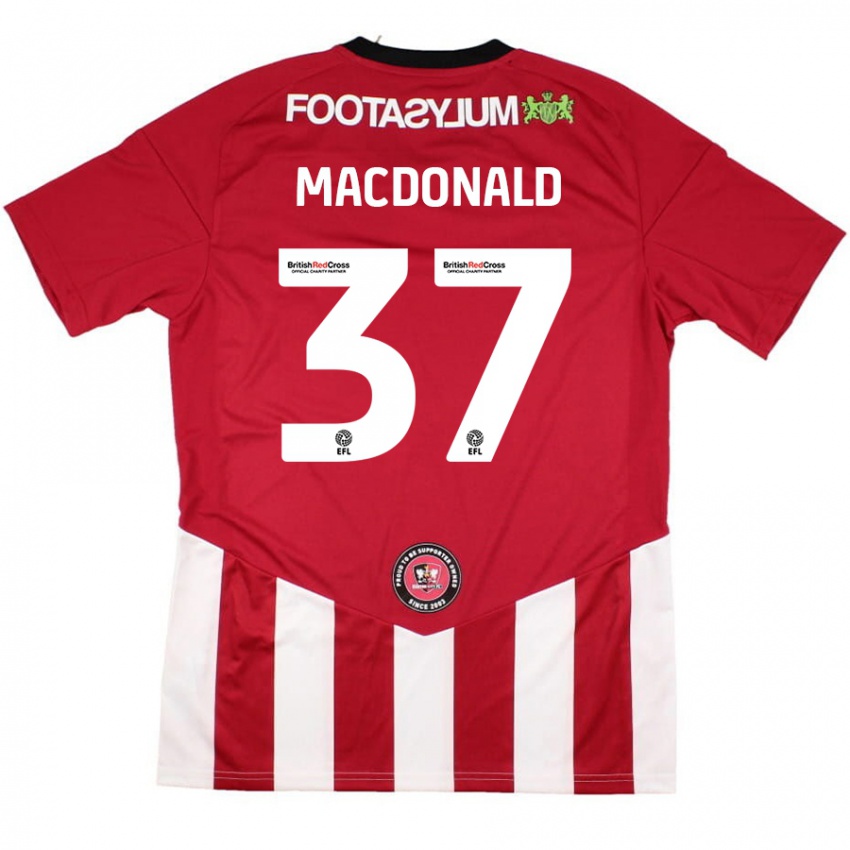 Niño Camiseta Shaun Macdonald #37 Rojo Blanco 1ª Equipación 2024/25 La Camisa Argentina